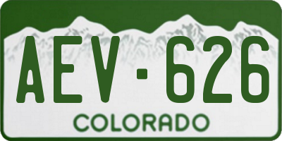 CO license plate AEV626