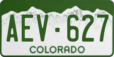 CO license plate AEV627