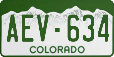 CO license plate AEV634