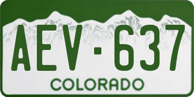 CO license plate AEV637