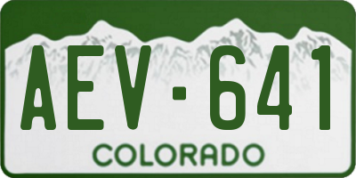 CO license plate AEV641