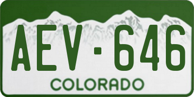 CO license plate AEV646