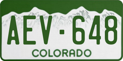CO license plate AEV648
