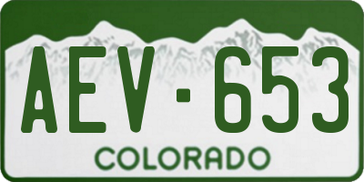 CO license plate AEV653