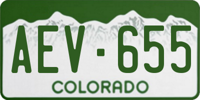 CO license plate AEV655