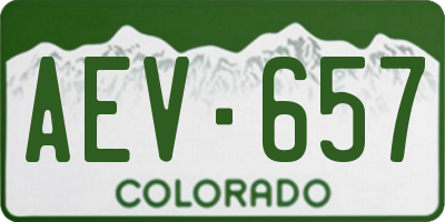 CO license plate AEV657