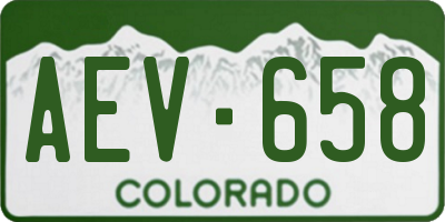 CO license plate AEV658