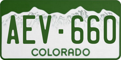 CO license plate AEV660