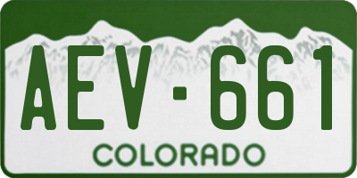 CO license plate AEV661