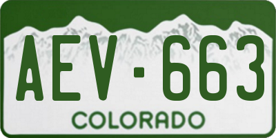 CO license plate AEV663