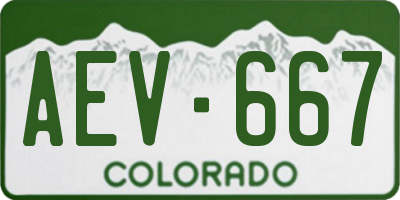 CO license plate AEV667