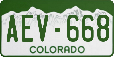 CO license plate AEV668