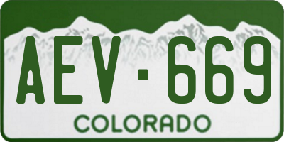 CO license plate AEV669