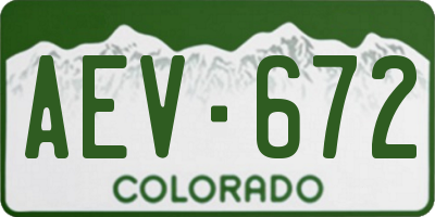 CO license plate AEV672