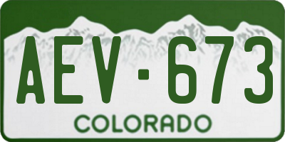 CO license plate AEV673