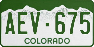 CO license plate AEV675