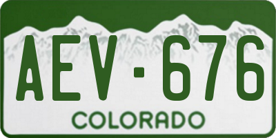 CO license plate AEV676