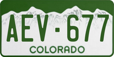 CO license plate AEV677
