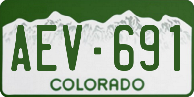 CO license plate AEV691