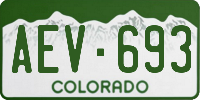 CO license plate AEV693
