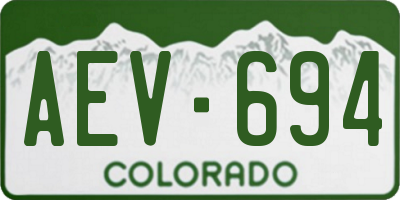 CO license plate AEV694