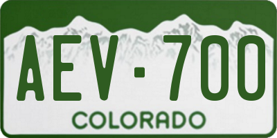 CO license plate AEV700