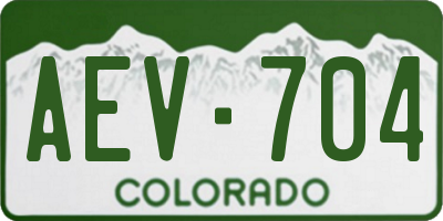 CO license plate AEV704