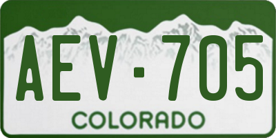 CO license plate AEV705