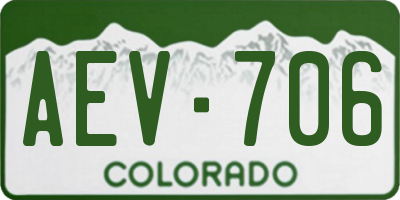 CO license plate AEV706