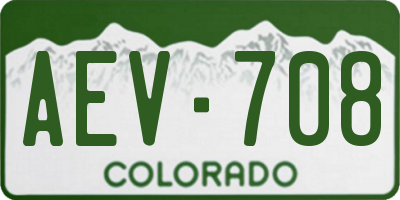 CO license plate AEV708