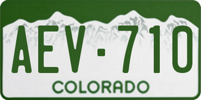 CO license plate AEV710