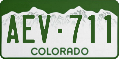 CO license plate AEV711