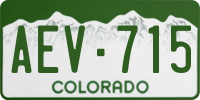 CO license plate AEV715