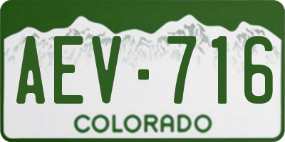 CO license plate AEV716