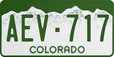CO license plate AEV717