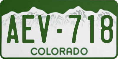 CO license plate AEV718