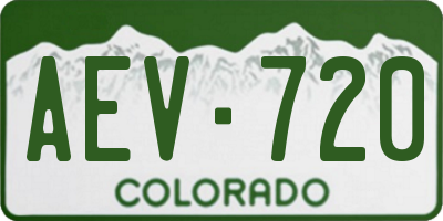 CO license plate AEV720