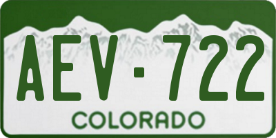 CO license plate AEV722
