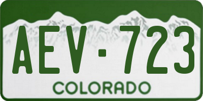 CO license plate AEV723