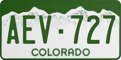 CO license plate AEV727