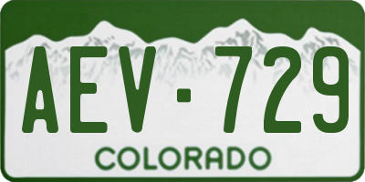 CO license plate AEV729