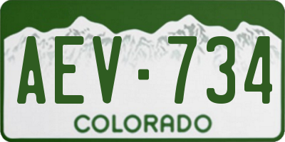 CO license plate AEV734