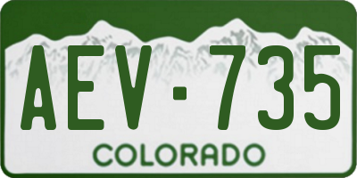 CO license plate AEV735