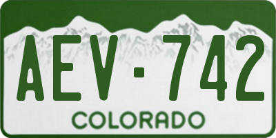 CO license plate AEV742