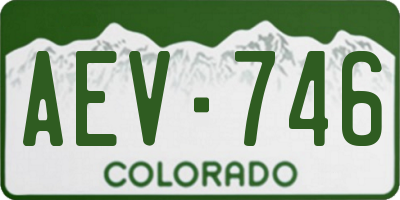 CO license plate AEV746