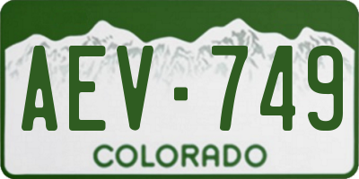 CO license plate AEV749