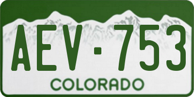 CO license plate AEV753
