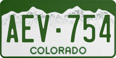CO license plate AEV754