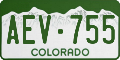 CO license plate AEV755