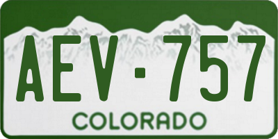CO license plate AEV757